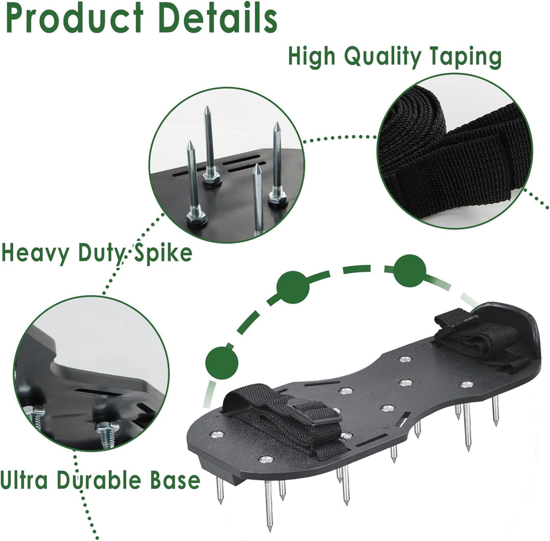 XiXiRan Rasenbelüfter Stiefel,Schwarz Rasenbelüfter Schuhe mit Nägeln,Rasen Garten Belüfter Schuhe,R