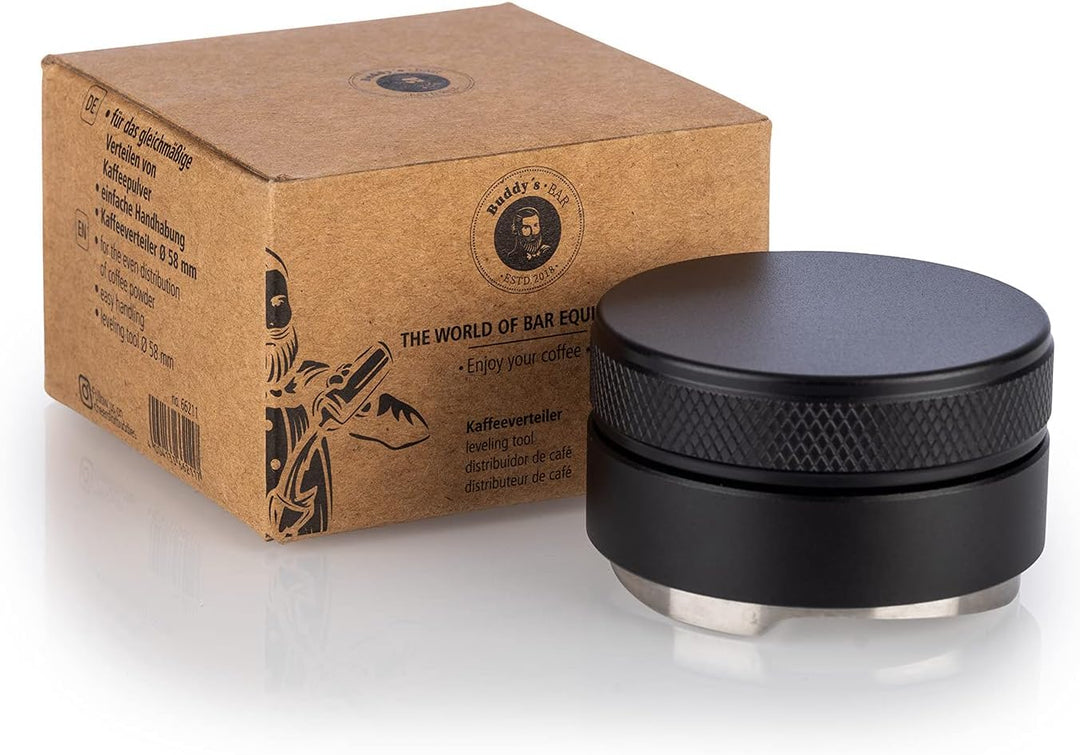 Buddy´s Bar - Barista Edition, Kaffeeverteiler, Ø 53 mm Base, H: 3,5 cm, Nivellierwerkzeug für Espre
