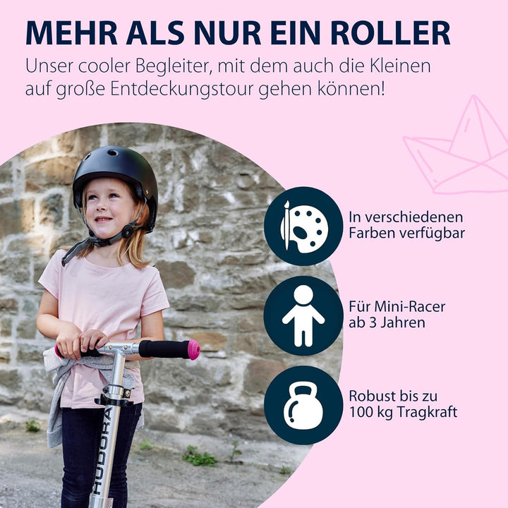 HUDORA Little BigWheel Scooter - Sicherer Aluminium-Roller für Kinder ab 3 Jahren - Höhenverstellbar
