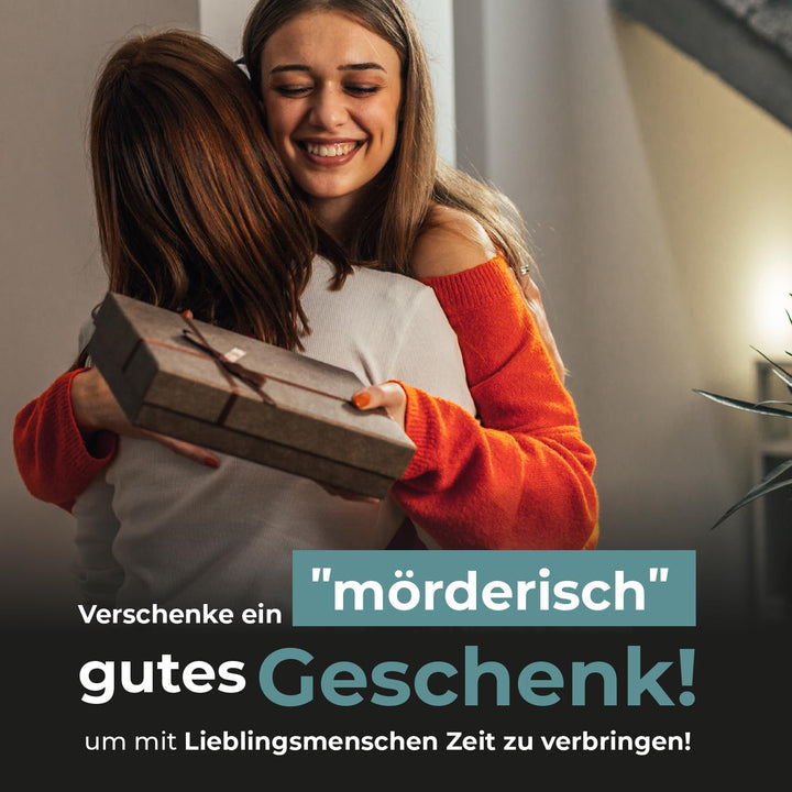 Krimispiel Mord im Kostüm – Champagner-Rausch und eine Leiche – Krimi Dinner Spiel für zuhause für 4