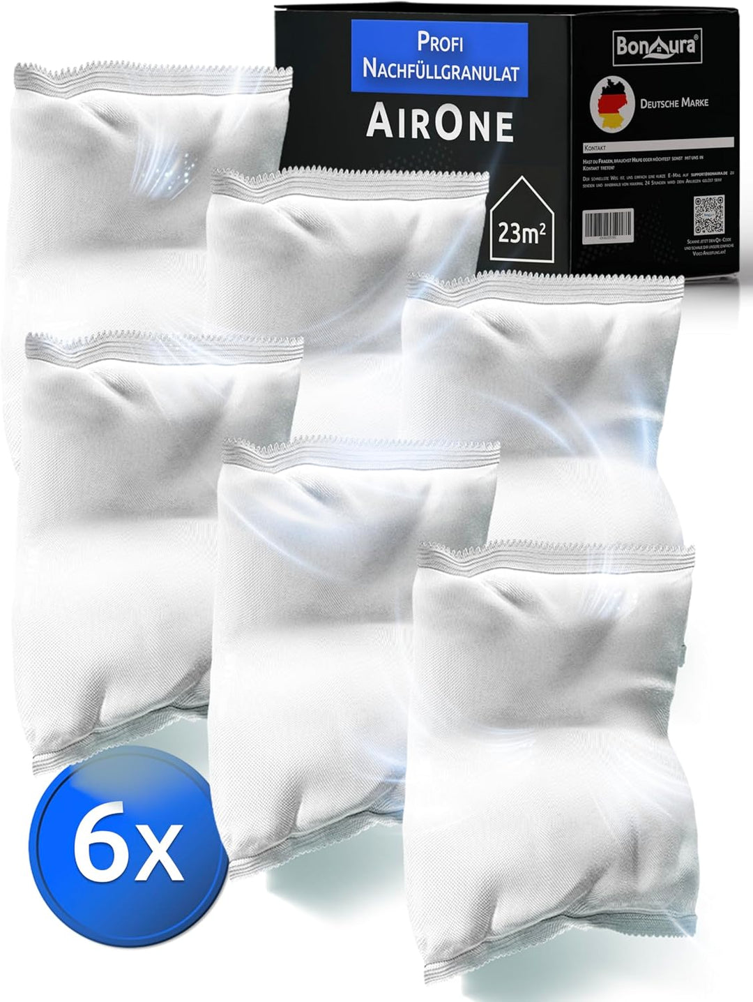BonAura® AirOne Luftentfeuchter Nachfüllpack I 6er Set 680g Luftentfeuchter Granulat I Entfeuchter N