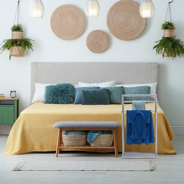 Relaxdays Handtuchständer dreiarmig, Handtuchhalter, HBT: 86,5 x 50 x 20 cm, Duschtuchhalter, für Ba