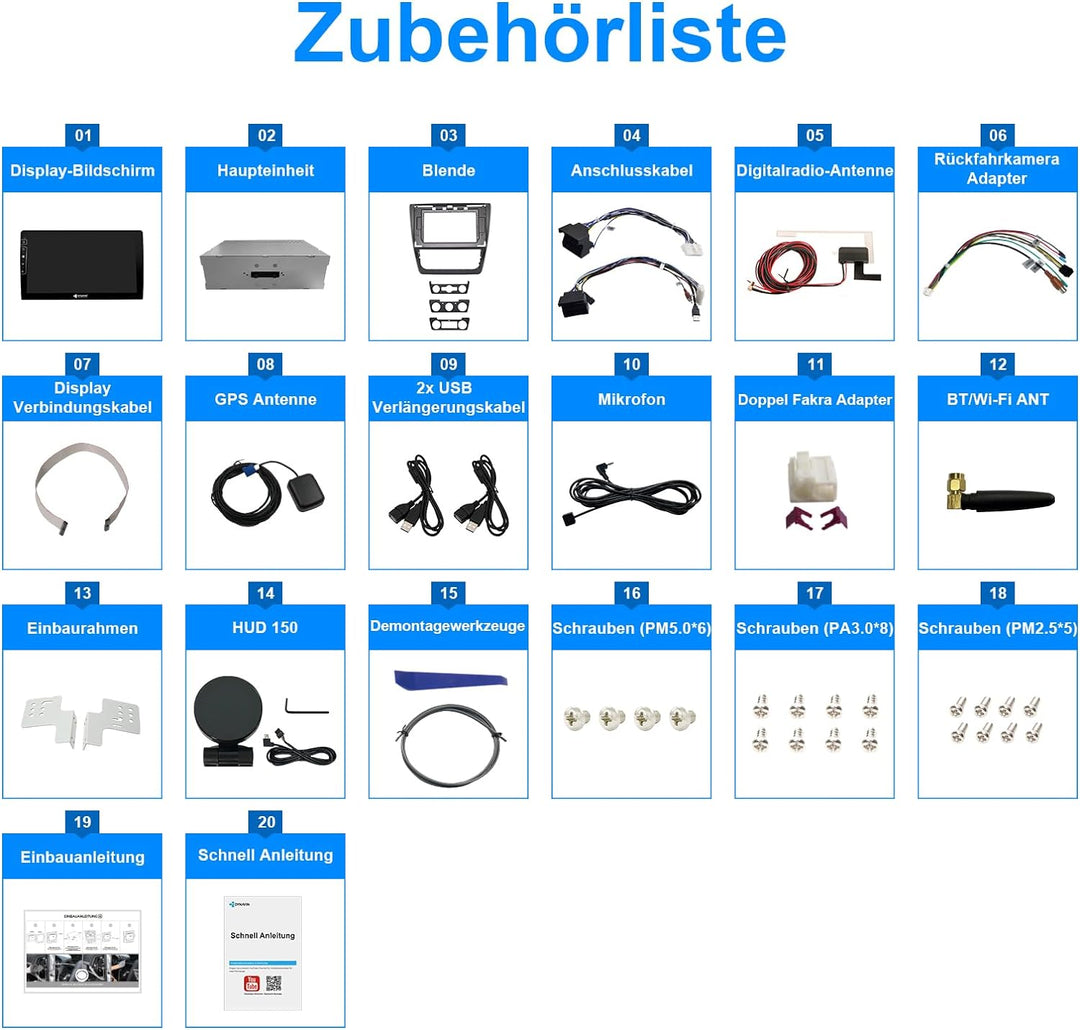 DYNAVIN Android Autoradio Navi für Skoda Yeti 2009-2017, mit 4 * 100W DSP Verstärker | DAB+ Radio; K