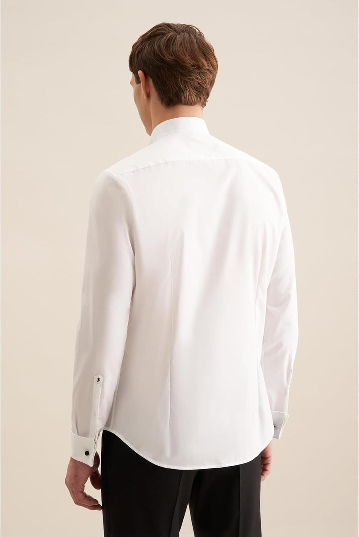 Seidensticker Herren Shaped Bügelfrei Kläppchen Kragen Langarm Umschlagmanschette Businesshemd 43 We