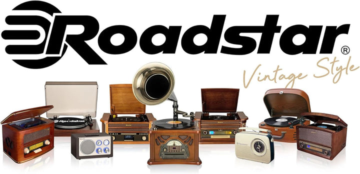 Roadstar HRA-1500UEMP Tragbares CD-Radio Vintage FM/MW, CD-MP3-Player, USB Aufnahmefunktion, Stereo,