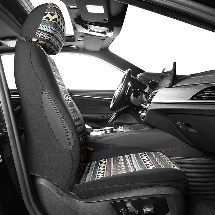SOBONITO Auto-Sitzbezüge Vordersitze Universal,Bohème-Stil,Auto-Sitzschoner,Auto-Schonbezüge,Schwere