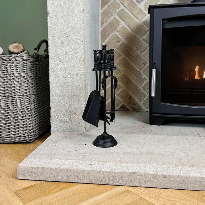 JVL Hearth Kaminbesteck aus Metall, Schwarz, Einheitsgrösse Belvoir, Belvoir