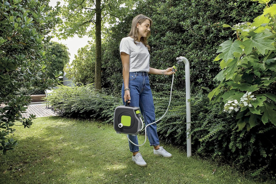 G.F. SRL Aquabag Style, Kompakt Mini-Schlauchbox, gebrauchsfertig, mit 11,5 M Schlauch, für die Bewä