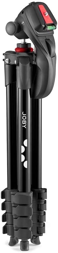 JOBY Compact Action-Stativ, Kamerastativ mit Kugelkopf, Universal ¼-20" Schnellspanner und Tragetasc