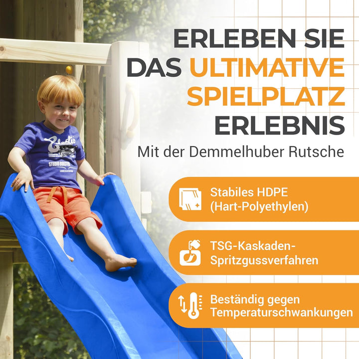 Demmelhuber Rutsche WATERSLIDE 2,90 m mit Wasseranschluss für Spielturm Wellenrutsche Gartenrutsche
