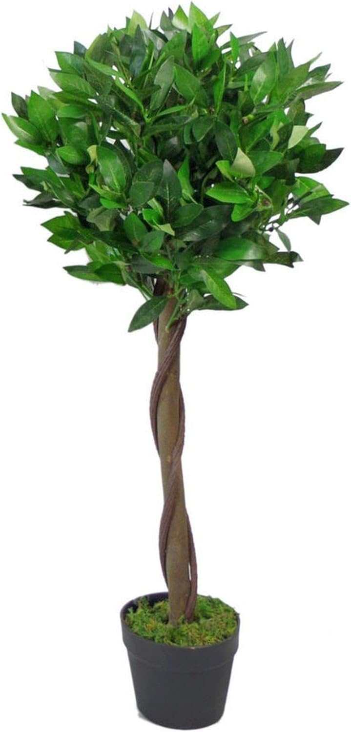 Leaf Design UK Künstlicher Lorbeer-Formschnitt-Baum 90cm (3ft) Green Twist, 90cm (3ft) Green Twist