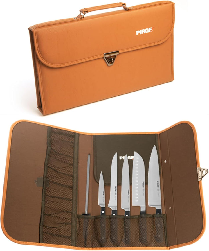 Pirge Classic Profi Messerset mit Tasche 7 Stück - Geschmiedet Messerset - Profi Kochmesser Set - Ed