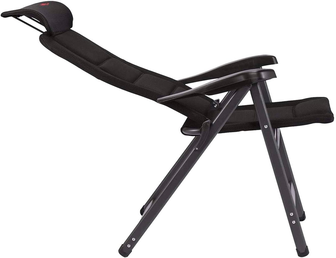Crespo Gartenstuhl AP 240 Air Deluxe Compact Camping Liege Stuhl Klappstuhl Alu Schwarz, Schwarz