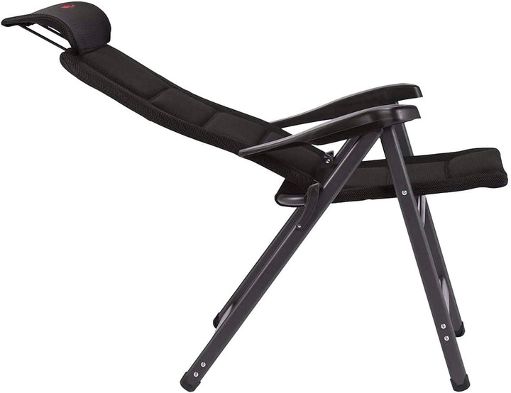 Crespo Gartenstuhl AP 240 Air Deluxe Compact Camping Liege Stuhl Klappstuhl Alu Schwarz, Schwarz