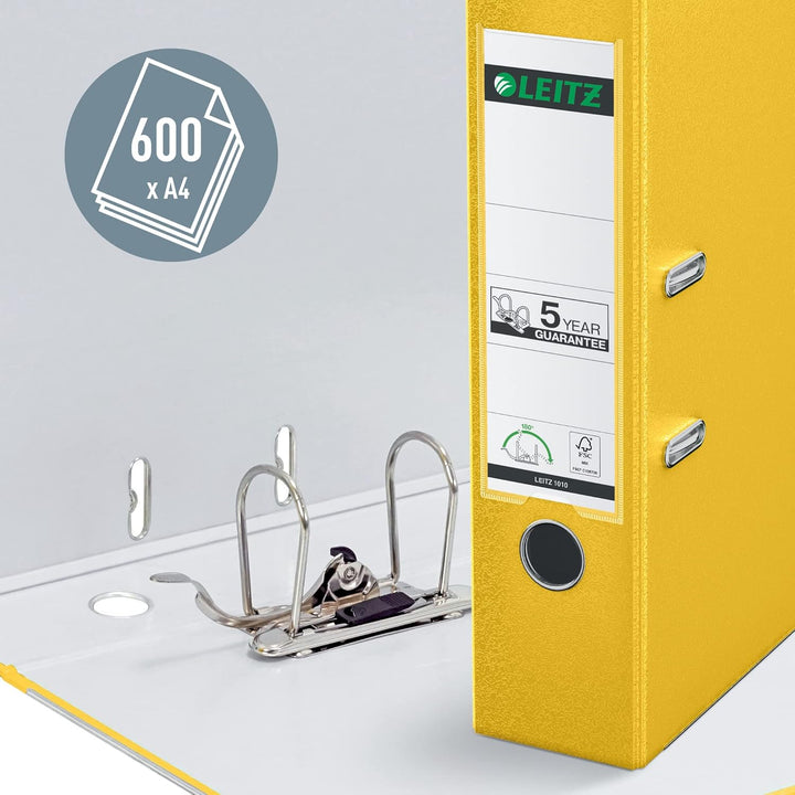 Leitz Qualitäts-Ordner 180° Plastik, 3er Pack, das Original, A4 Aktenordner 8 cm breit, 90% Recyclin