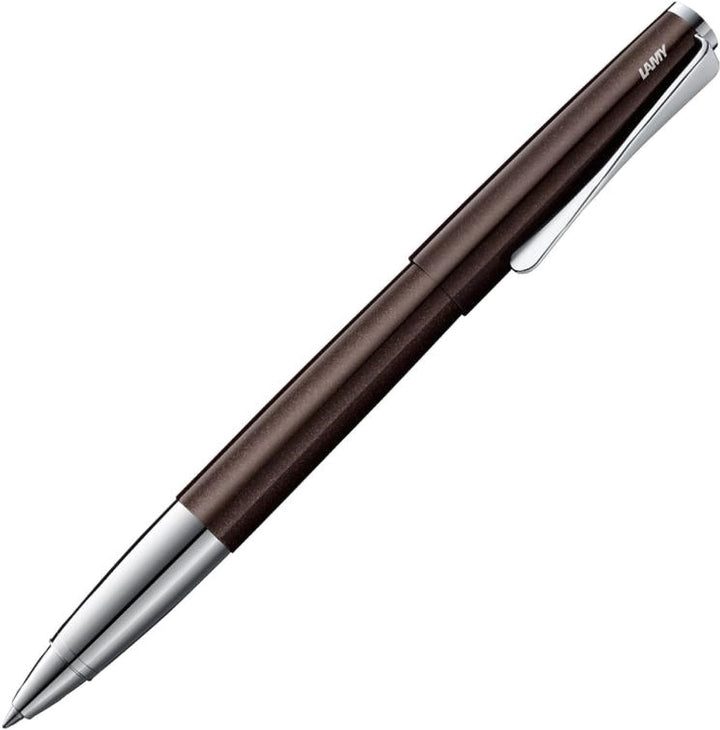LAMY studio Premium Tintenroller 369 aus Edelstahl in mattem Lack-Finish, propellerförmige Clip-Dreh