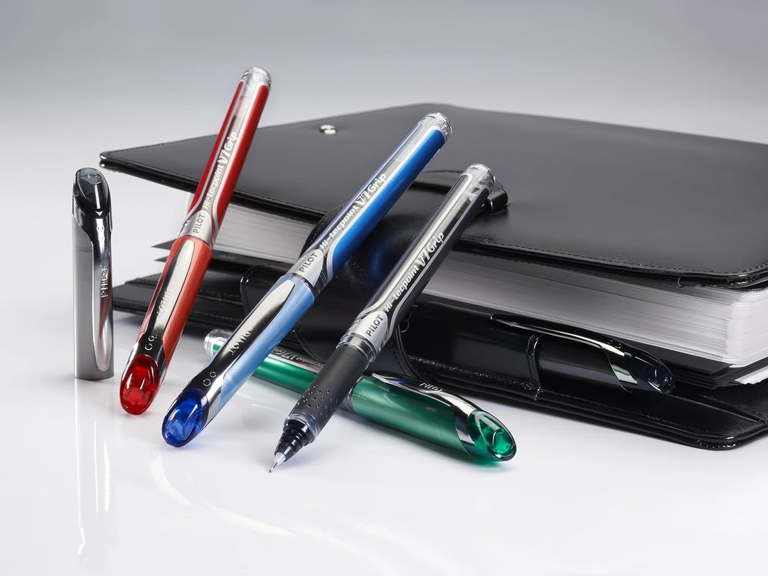 Pilot V5 Tintenroller gummierter Griff Nadelspitze 0,5 mm Schreibspitze 0,3 mm Strichbreite 12 Stück