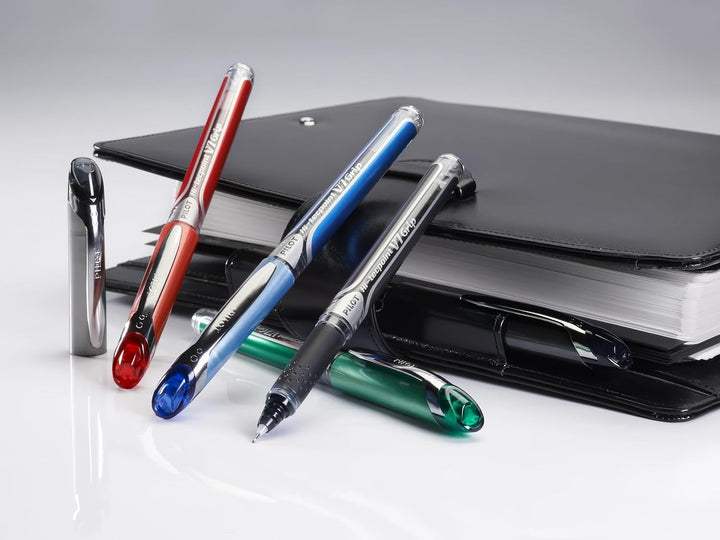Pilot V5 Tintenroller gummierter Griff Nadelspitze 0,5 mm Schreibspitze 0,3 mm Strichbreite 12 Stück