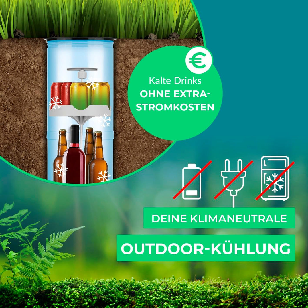 EASYmaxx Flaschenkühler Outdoor | Flaschen- und Dosen-Kühler | Erdloch Bierkühler | Bis zu 13 Flasch