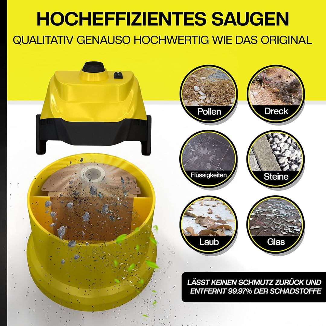 10 Staubsaugerbeutel fΓΌr KΓ€rcher Staubsauger WD2 Beutel FiltertΓΌten 6.904-332.0/69043320 10x WD2, 10