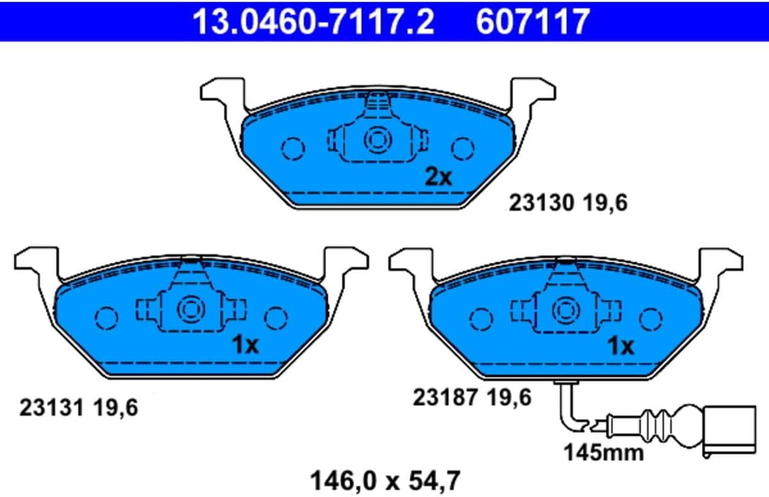 Ate 13.0460-7117.2 - Bremsbelagsatz, Scheibenbremse