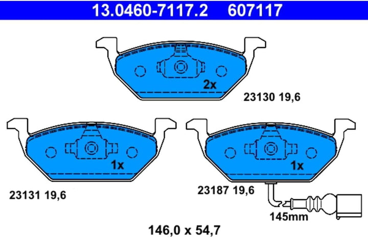 Ate 13.0460-7117.2 - Bremsbelagsatz, Scheibenbremse