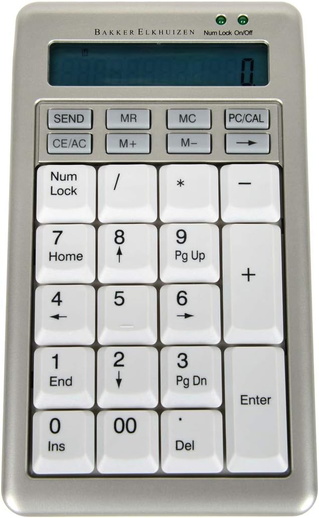 BakkerElkhuizen S-board 840 Numerik, Separater Ziffernblock, Rechts- und Linkshänder, hellgrau