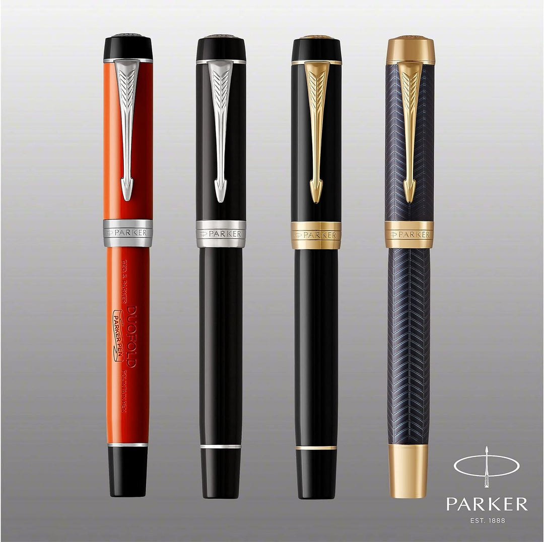 Parker Duofold Prestige Füller | Blue Chevron | Grösse Centennial | Füllfederhalter mit mittlere Fed