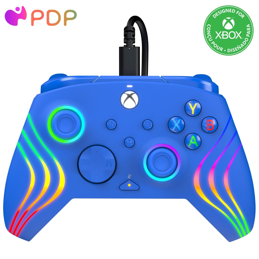 PDP Xbox Afterglow Wave Wired Controller Blue