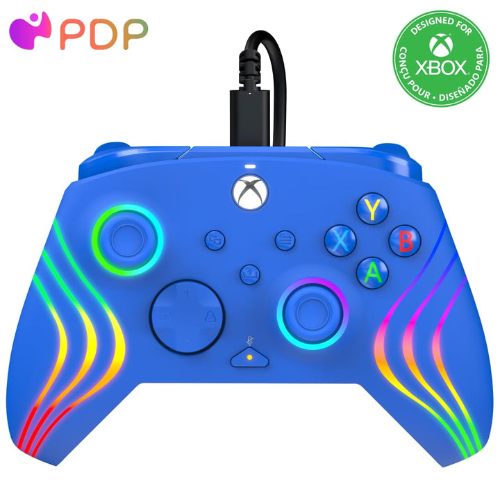PDP Xbox Afterglow Wave Wired Controller Blue