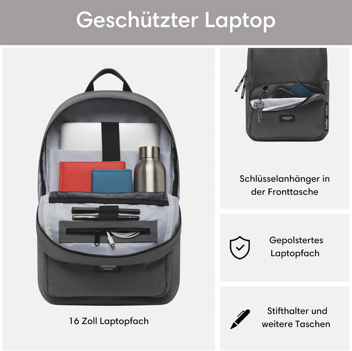 LARKSON Schulrucksack Mädchen & Jungen Teenager - No 3 - Rucksack Damen & Herren für Schule - 16" La