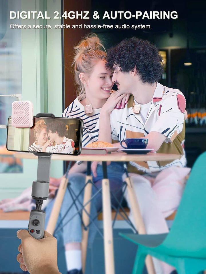 SYNCO Lavalier Funkmikrofon G1(A2), 2,4GHz Kabellos Ansteckmikrofon System, Wireless Microphone Mics