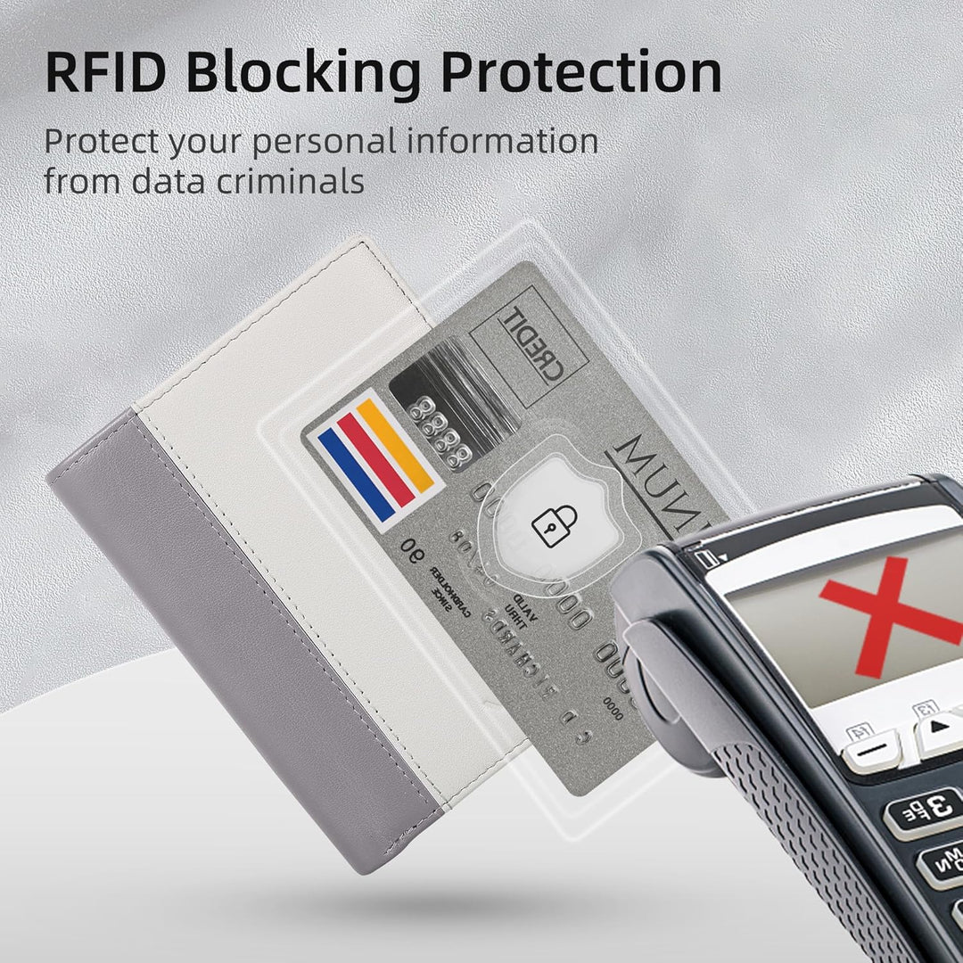 VISOUL Echt Leder Geldbörse Herren mit RFID Schutz Portemonnaie Gross mit Münzfach 10 Fächer Echtled