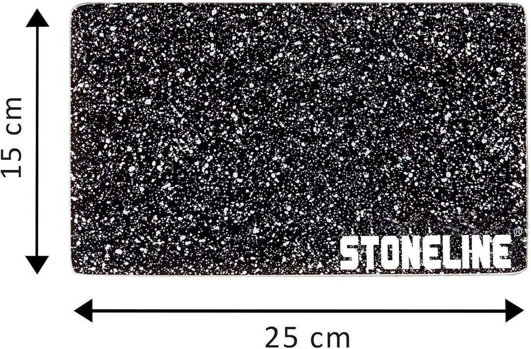 Stoneline Glas Schneidebrett, Schneidbretter Set 4-teilig, 25 x 15 cm, Stoneline Optik, hitzebeständ