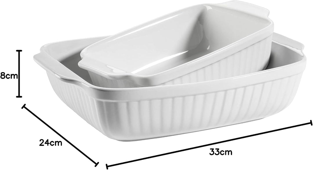 MÄSER 931982 Kitchen Time Auflaufformen rechteckig im 2er Set, eckige Ofenformen, ideal auch für Las