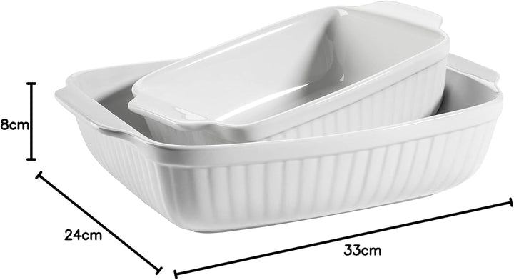 MÄSER 931982 Kitchen Time Auflaufformen rechteckig im 2er Set, eckige Ofenformen, ideal auch für Las