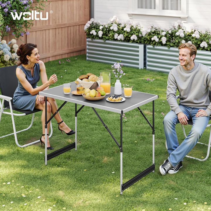 WOLTU® Campingtisch Klapptisch Gartentisch Arbeitstisch Balkontisch höhenverstellbar Aluminium Stahl