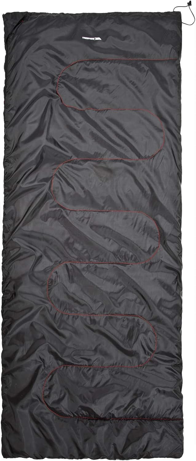 Trespass Envelop Hohlfaser 3 Jahreszeiten Einzelschlafsack für Reisen Camping Schwarz Einheitsgrösse