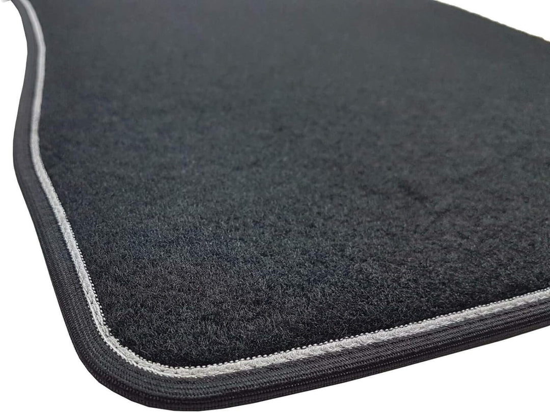 Das Teppich Auto, sprint03408, Fußmatten Teppiche Schwarz rutschfest, verstärkter Rand, zweifarbig