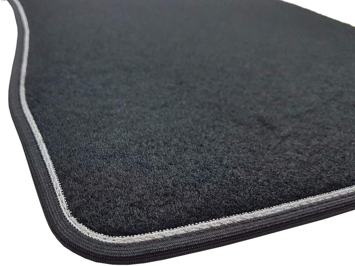 Das Teppich Auto, sprint00603, Fußmatten Teppiche Schwarz rutschfest, verstärkter Rand, zweifarbig