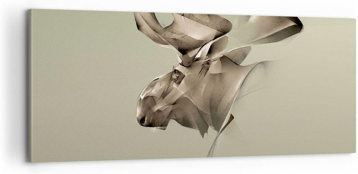 Panorama Bilder auf Leinwand 100x40cm Leinwandbild Elch Abstraktion Gross Wanddeko Bild Schlafzimmer