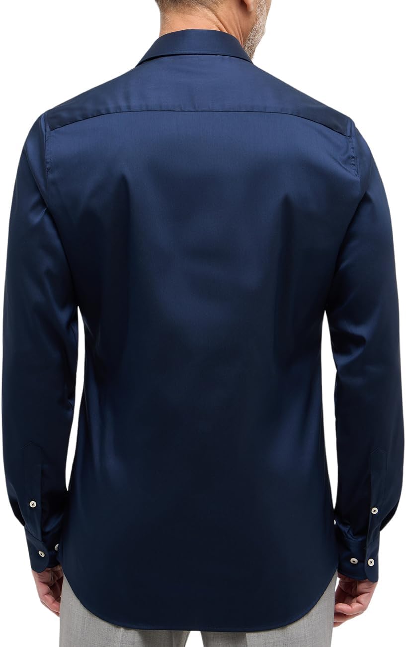 eterna Herren Langarmshirt Slim Fit Performance Shirt Stretch Navy Uni Hemd 44 Nachtblau, 44 Nachtbl