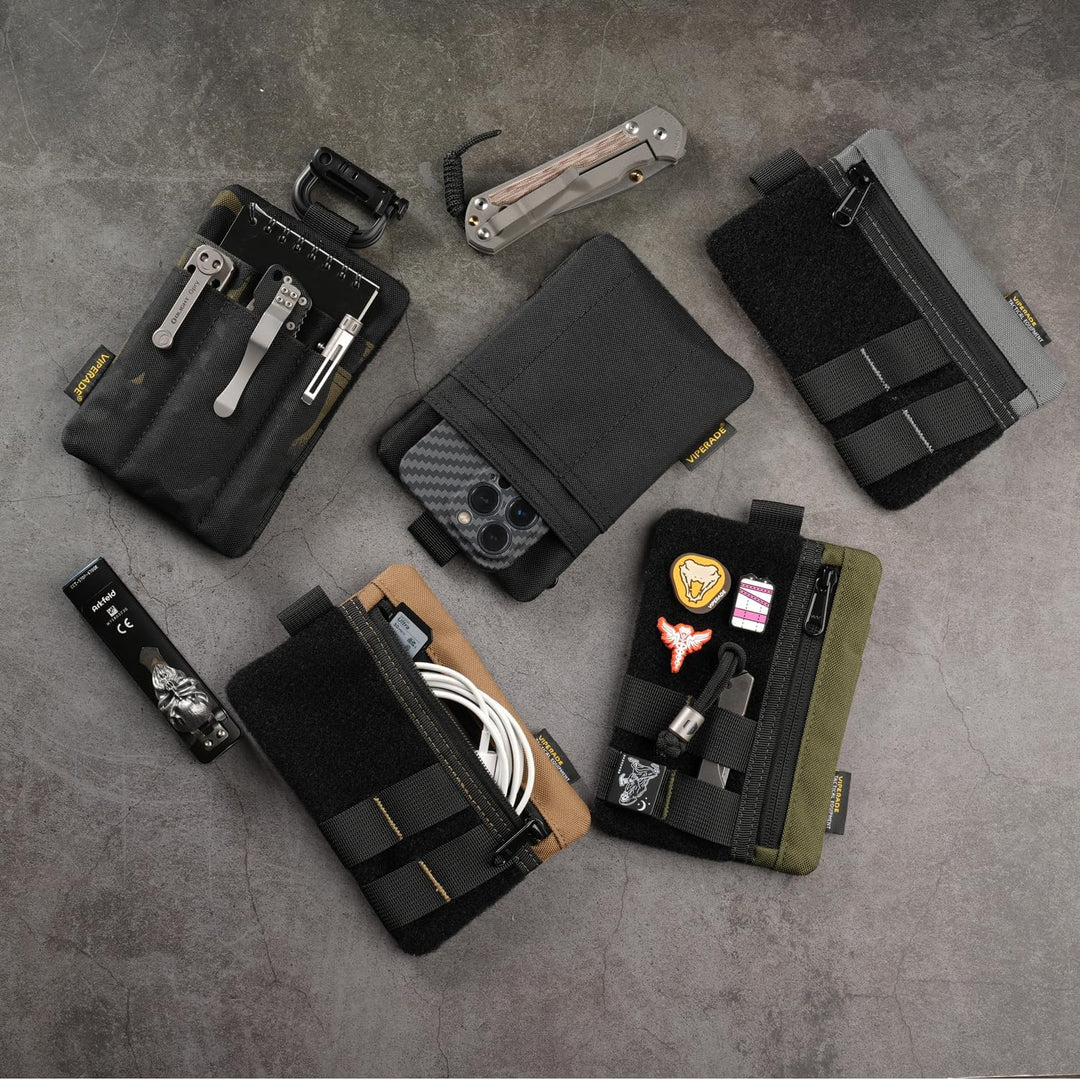 VIPERADE VE27 EDC Organizer Klein EDC Pocket Pouch mit 4 Taschen,Klein Werkzeugtasche EDC Taschen Or
