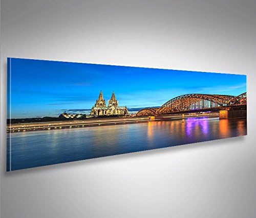 islandburner Bild Bilder auf Leinwand Köln V2 Hohenzollernbrücke Panorama XXL Poster Leinwandbild Wa