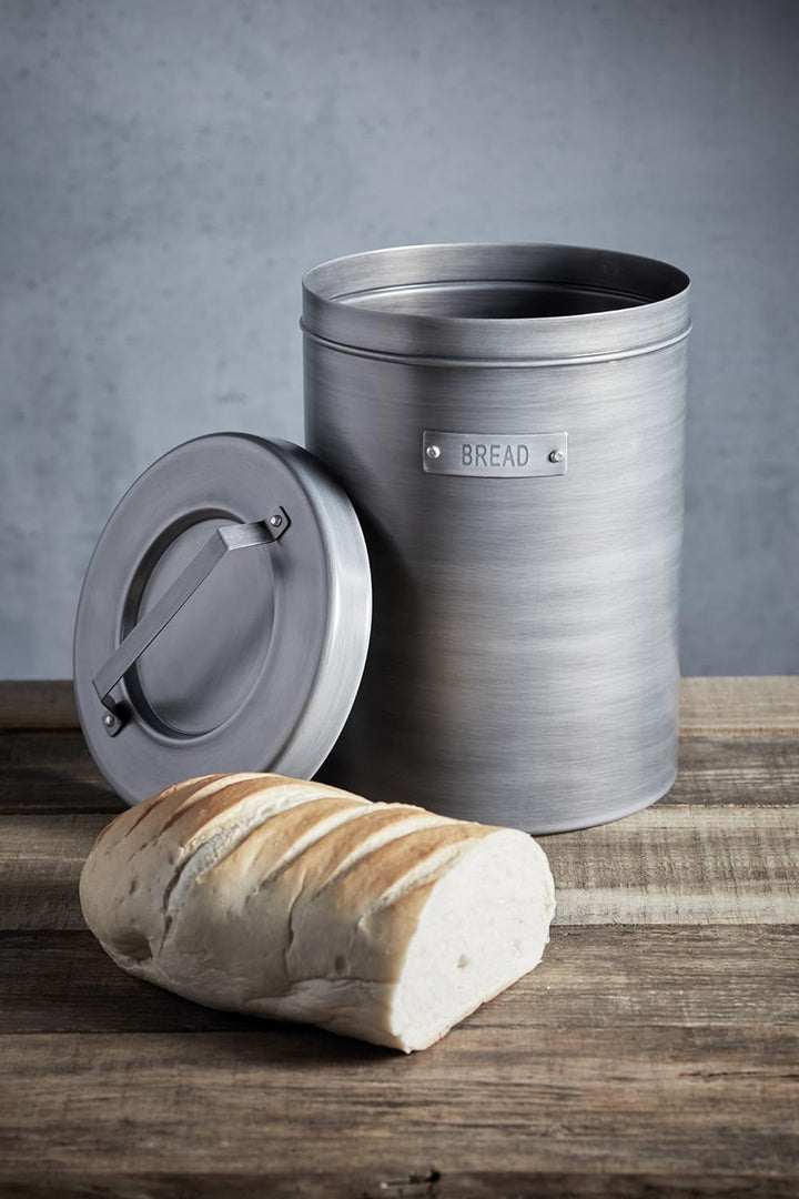 KitchenCraft Industrial Kitchen Brotdose, Metall, Brot und Brötchenbehälter, Luftdicht, Deckel mit G