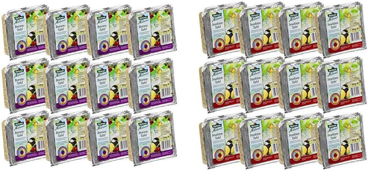 Dehner Natura Wildvogelfutter-Tafeln mit Beeren, 12 x 300 g (3.6 kg) & Natura Wildvogelfutter-Tafeln
