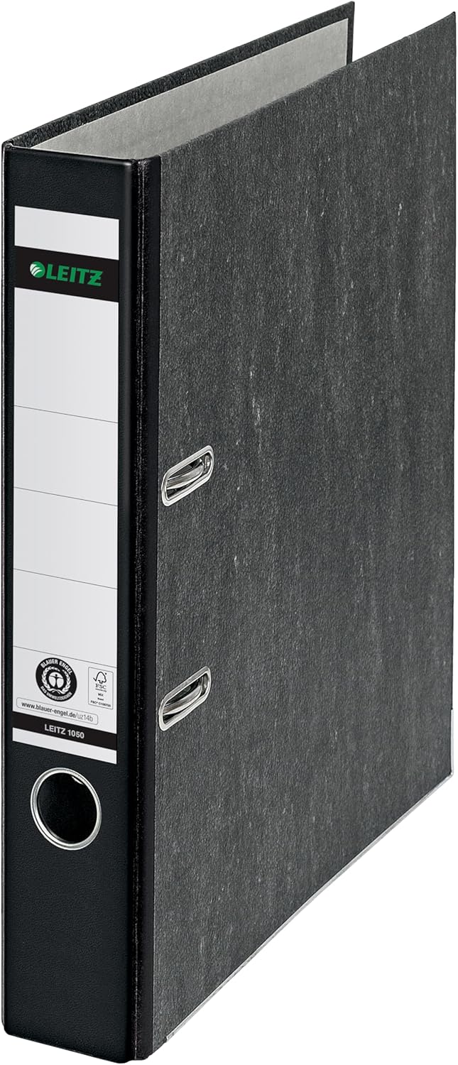 Leitz Qualitäts-Ordner 180°, 10er Pack, A4, klimaneutral, 100 % recycelter Karton, Schmal, 5,2 cm Rü