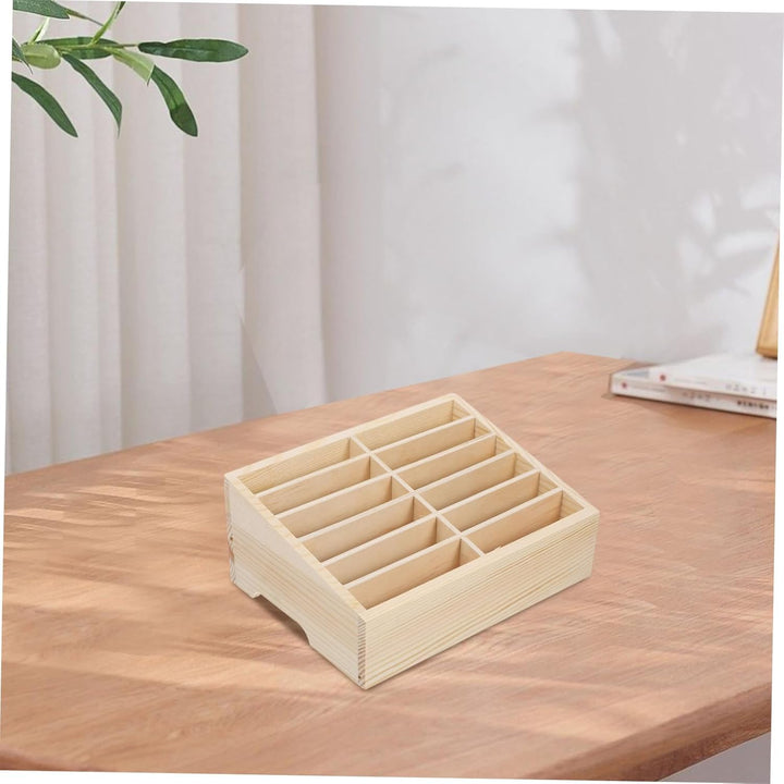 Ciieeo Box Handy-Aufbewahrungsbox Holzständer Desktop-Telefonhalter Holz-Desktop-Organizer Taschenre