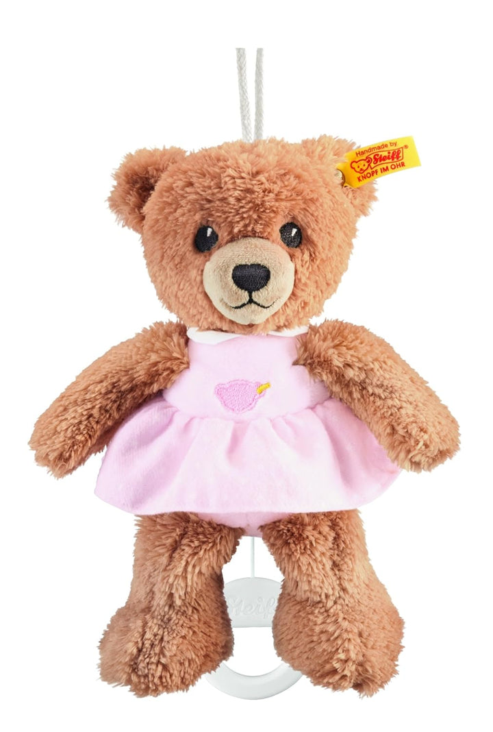 Steiff Schlaf-gut Bär Spieluhr - 20 cm - Teddybär mit Kleid - Kuscheltier für Babys - weich & waschb