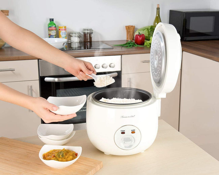 Rosenstein & Söhne Multikocher: Reiskocher mit Warmhalte-Funktion & Dampfgar-Einsatz, 1,2 Liter, 500